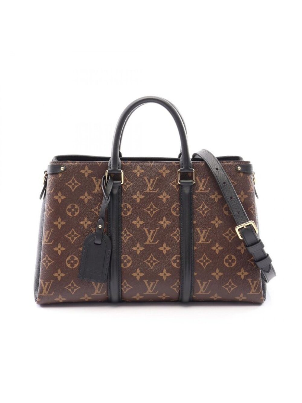 Louis Vuitton Handbag Soufflot NV MM Monogram Noir 2-Way Leather